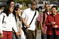 CSUN President and students